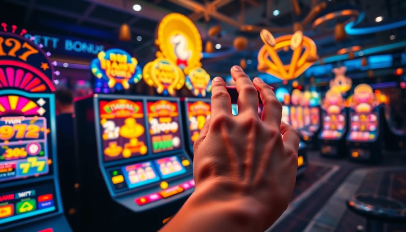 Nổ Hũ online gaming platform showcasing vibrant slot machines and engaging jackpot excitement