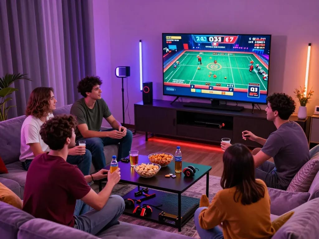Engaged group enjoying gaming experience at https://tt888.de.com, showcasing vibrant atmosphere and modern technology.