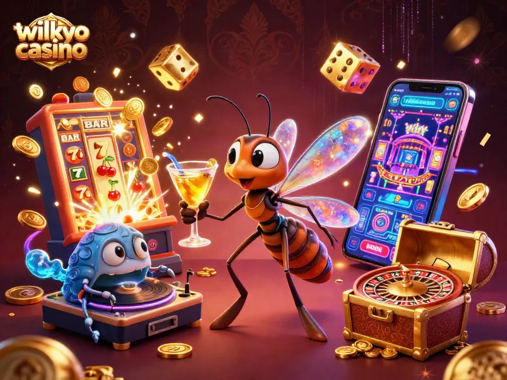 Experience the wild tokyo casino with vibrant games and dynamic characters in this 3D digital scene.